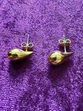 Gold Teardrop Stud Earrings